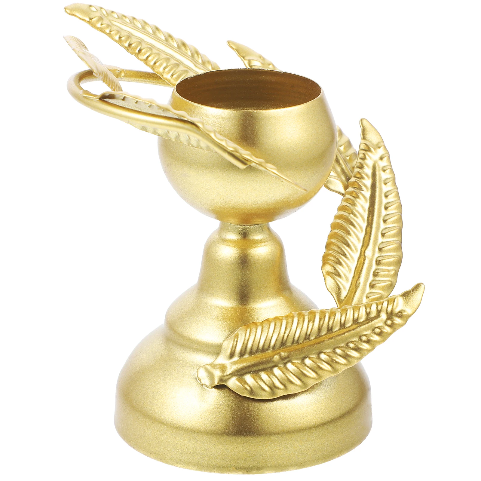 

Pointed Leaf Candlestick Holders Golden Taper Stand Desktop Ornaments Decorative Metal Holder For Banquets Parties