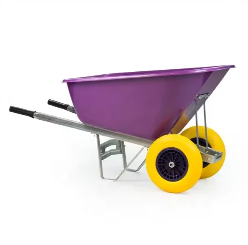 

Heavy Duty Plastic 2-Wheel Wheelbarrow Farm Construction Tool Big Capacity Storage Shopping Garden Use Cheap Price