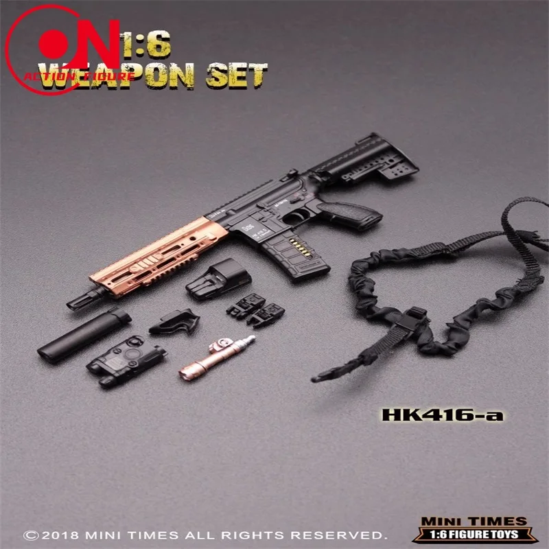 Auf Lager minitimes mini hk416 Soldat Mini Pistole Kunststoff Militär waffe Modell fit 12 ''Soldat Action figur Körper puppe