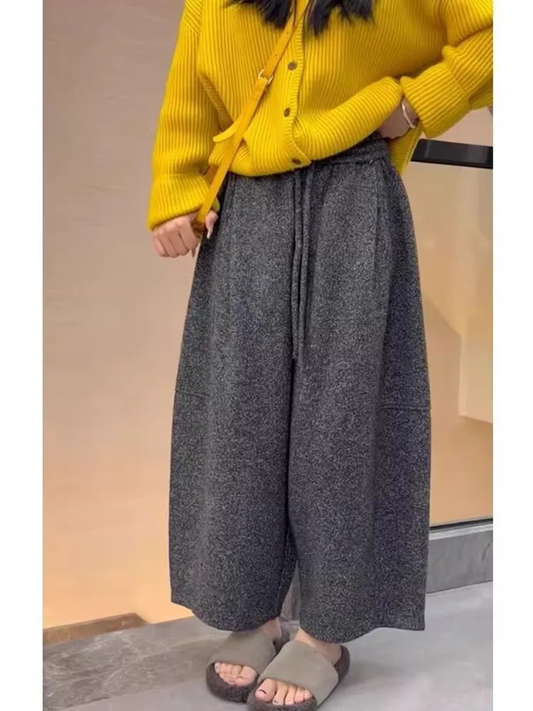 Deep ey American Sle Casual Pants Women's Autumn Winter Loose Slimming Lazy Sle Versatile Eighteen Leggings Trendy