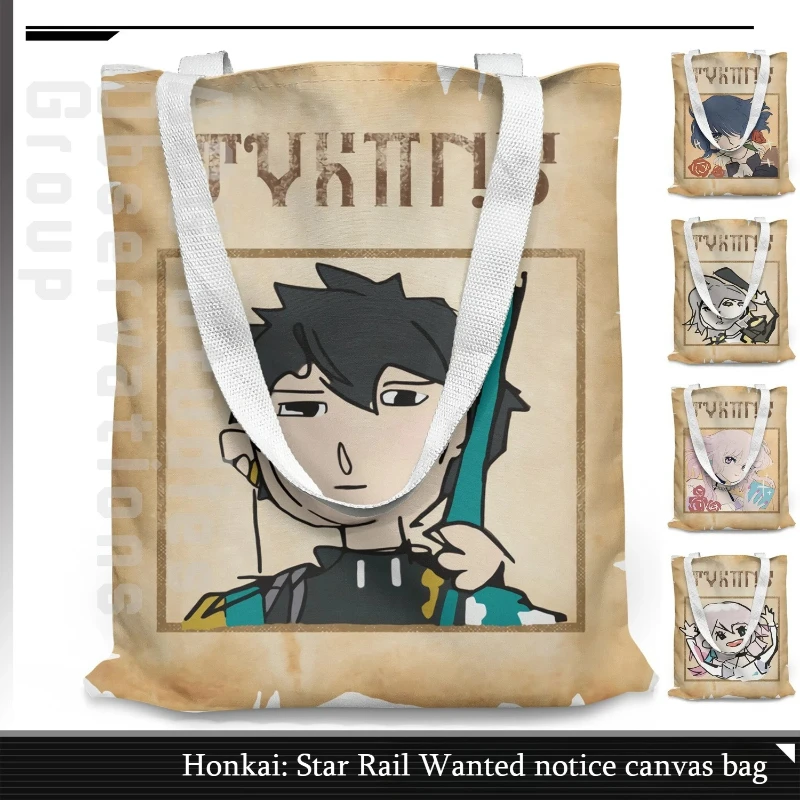 Honkai: Star Rail Dan Heng canvas tas kinderen tieners multifunctionele handtas met grote capaciteit crossbody schouder schooltas