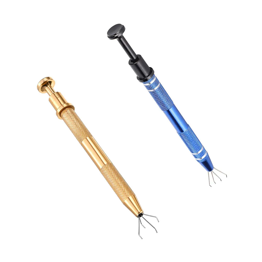 2Pcs Diamond 4-Claw Grabber Precision Bead Holder Tool for Electronics Repair Chip Pickup Electronic Component Catcher