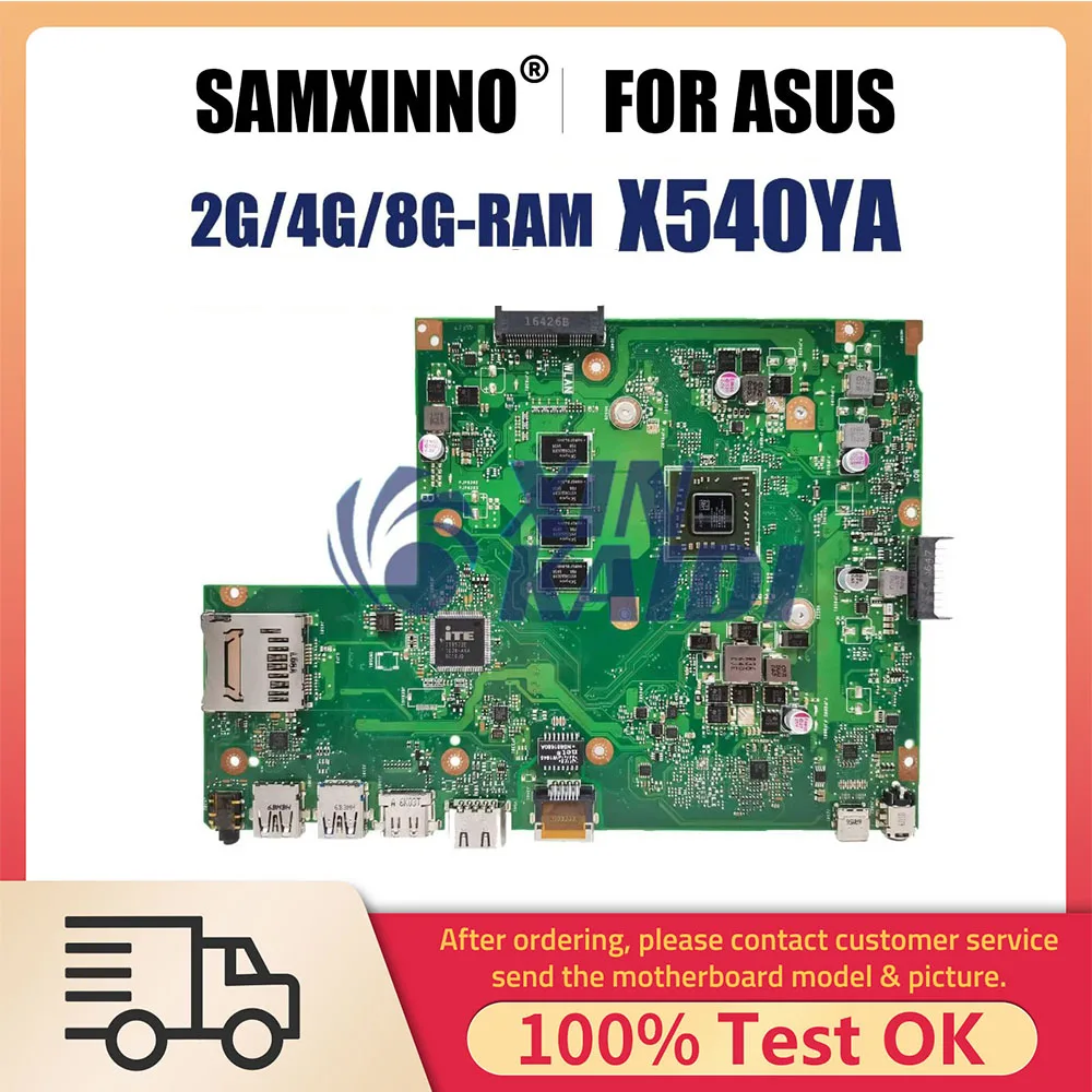 Notebook Mainboard For ASUS Vivobook R540YA X540YA F540YA A540YA D540YA laptop motherboard E1 E2 A6-7310 A8-7410U 2G 4G 8G-RAM