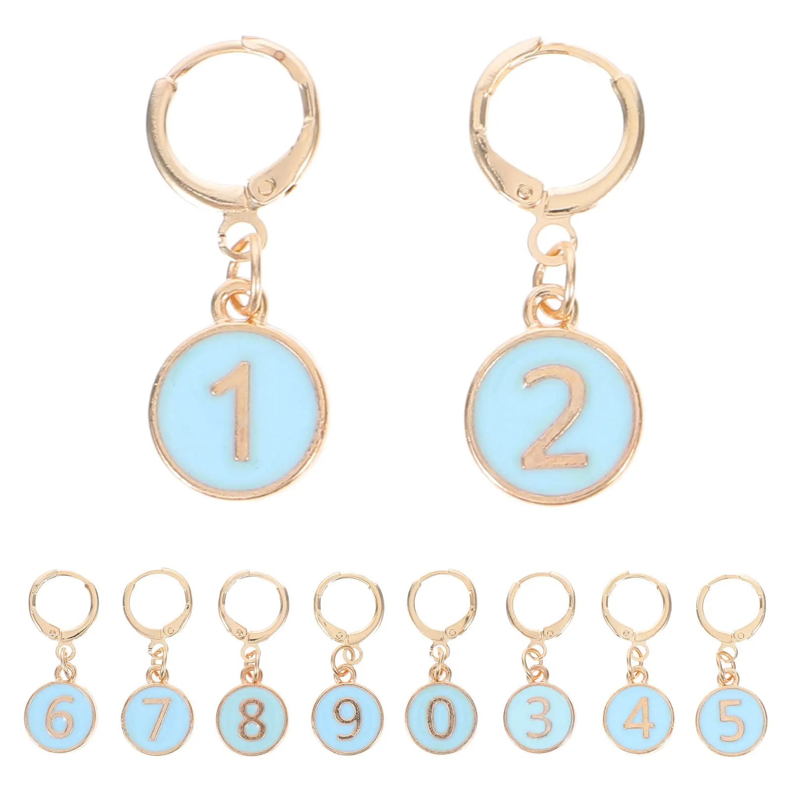 

1Set Alloy Knitting Row Counter Numbered Stitch Markers Small Round Crochet Counter Metal Stitch Markers for Crafting Projects