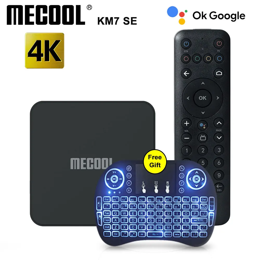 MECOOL KM7 SE Android TV 11 TV Box 2GB 32GB Voice Control Wifi Amlogic S905Y4 Quad Core H.265 HDR 4K 1080P Bluetooth TVbox