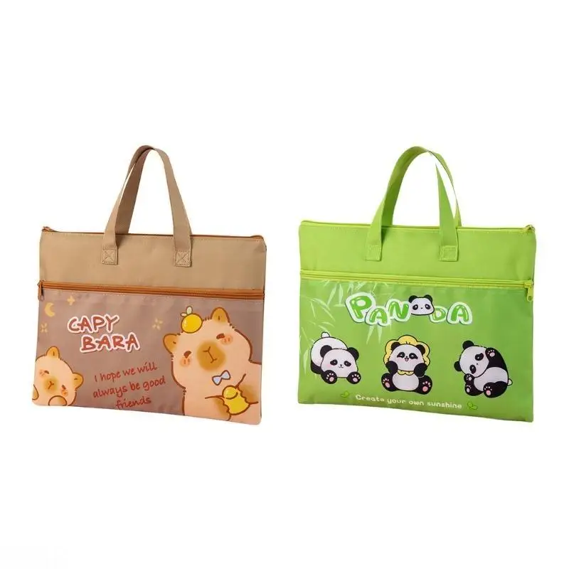 D08B Handheld Bestandsmap Boekentas 2 Compartimenten Bestand Pocjes Bestandsmap met Ritssluiting Document Tas voor School Reizen