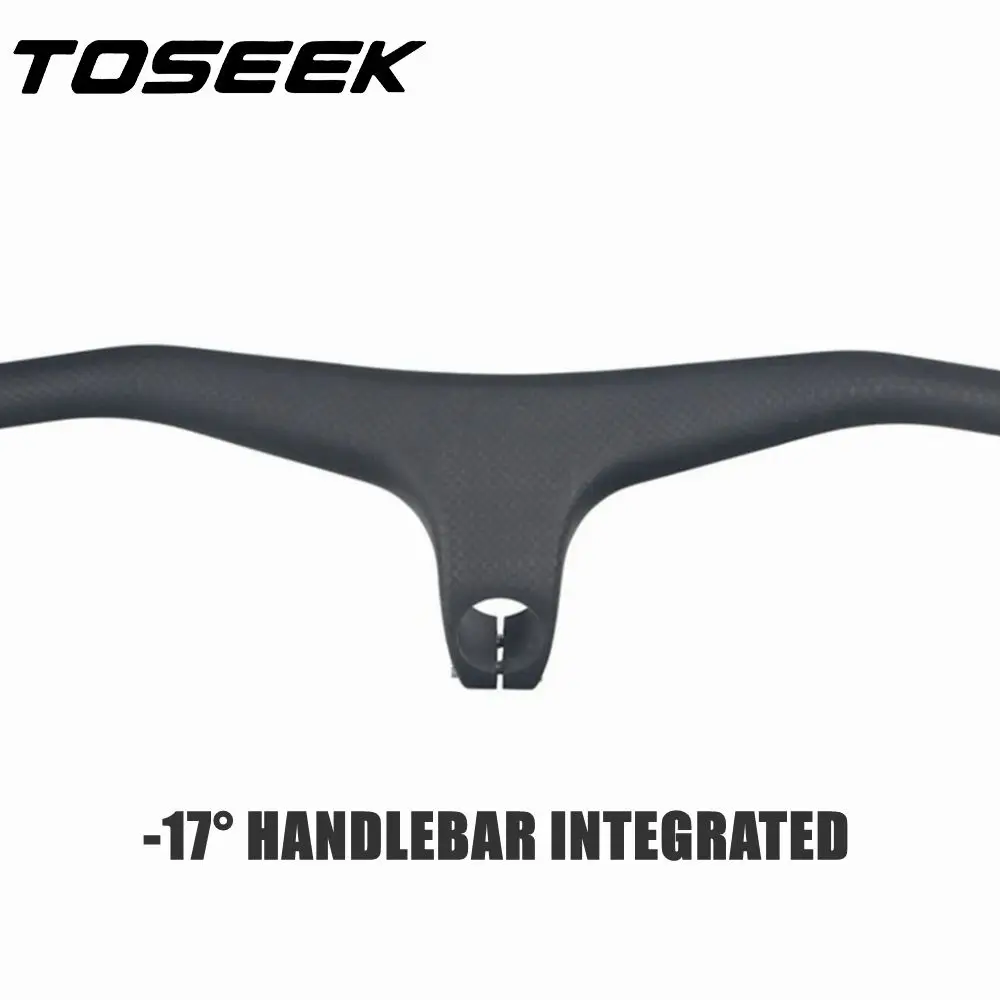 

Matte 3K Carbon Fiber Bicycle MTB Integrated Handlebar With Stem 28.6mm Bike Mountain One-shaped Handle Bar -17 Degrees