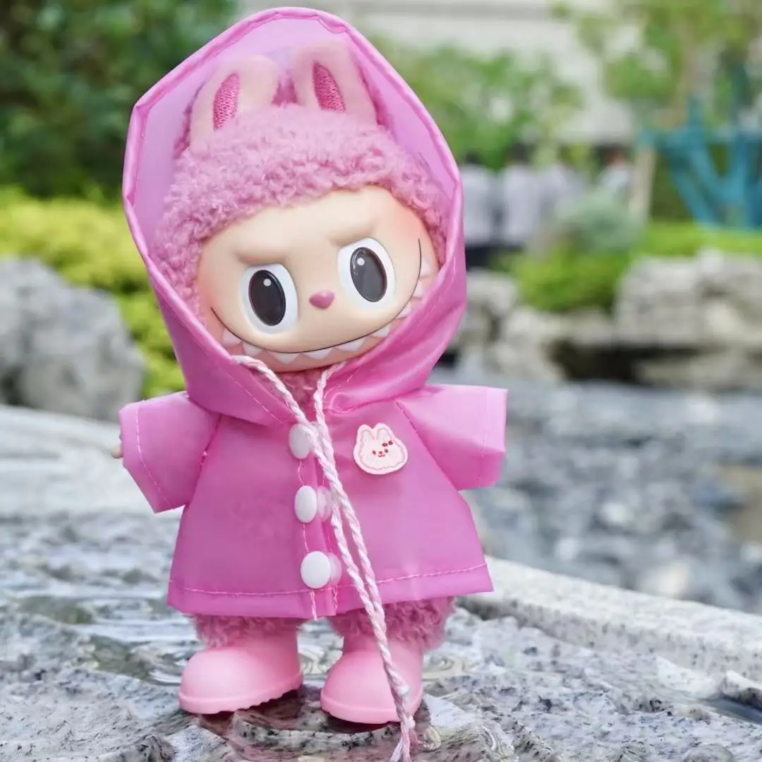 Labubu – vêtements pour poupée V1/2/3, imperméable, sweat à capuche, en peluche, en coton, tenues, accessoires de décoration, petits vêtements, cadeau pour Fans, 15/17cm
