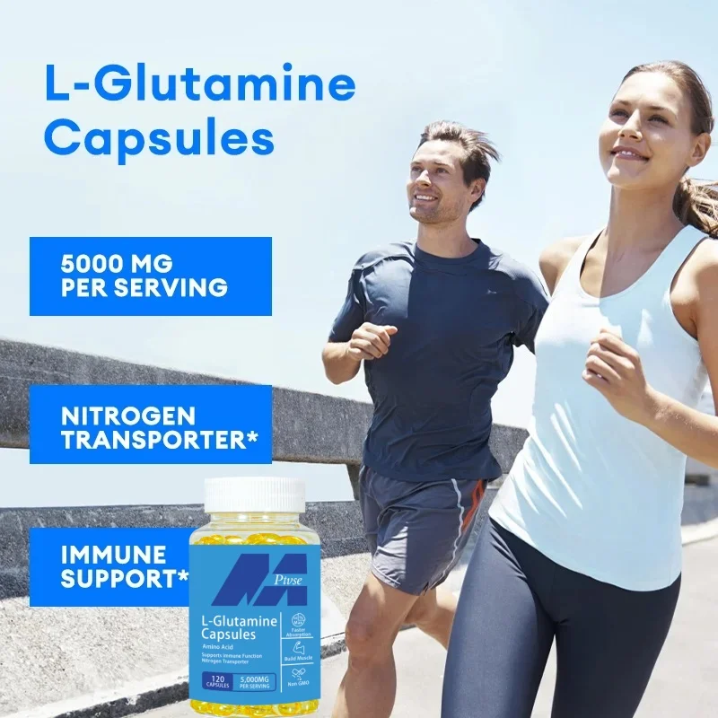 L-Glutamine Capsules Replenish Transporter Supplements Amino Acid Improve Brain Function Support Workout Muscle Recovery