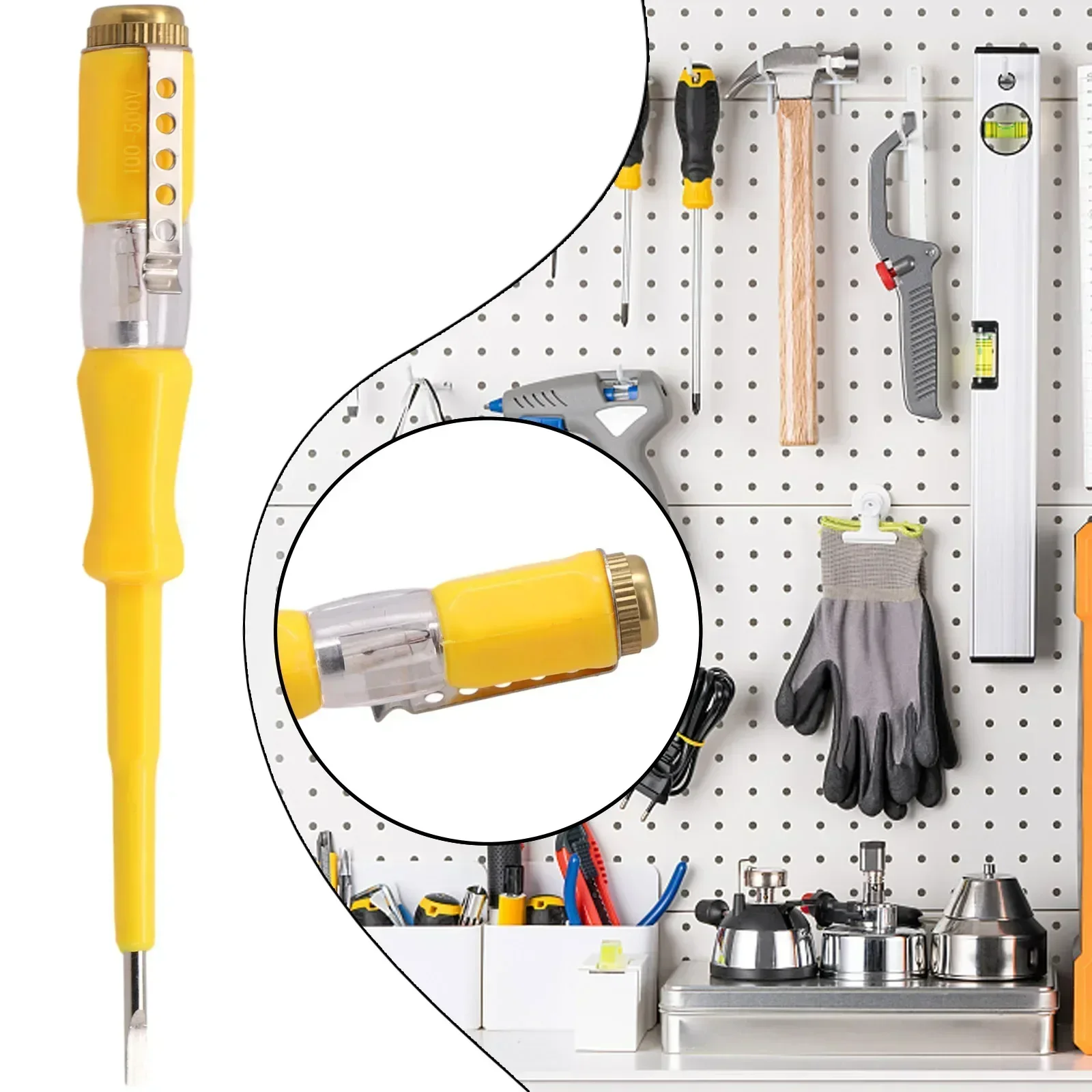 Indicador de voltaje de CA Digital sin contacto, pluma de prueba de aislamiento para electricista, voltímetro de inducción, destornillador ranurado de 100-500V