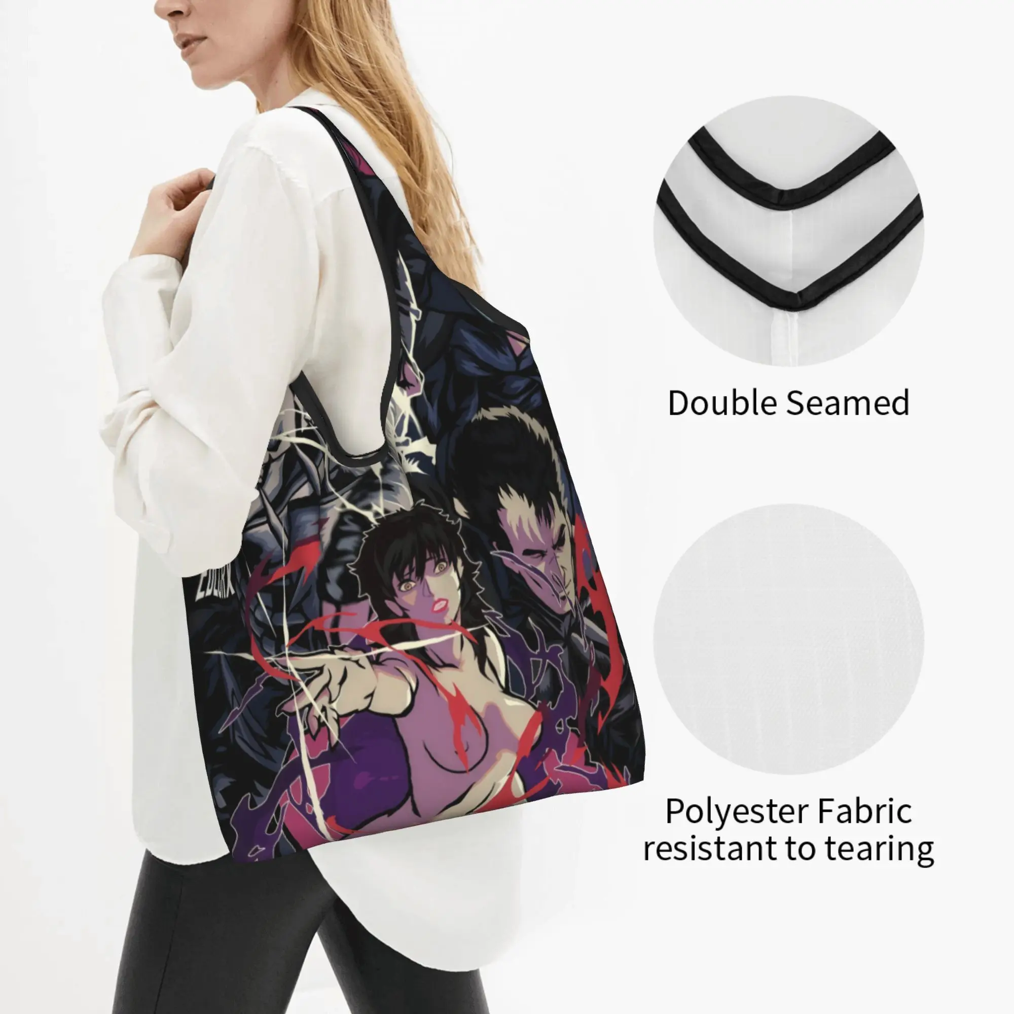 Recycling Berserk Manga  Shopping Bag Women Tote Bag Portable Japane Anime  Grocery Shopper Bags