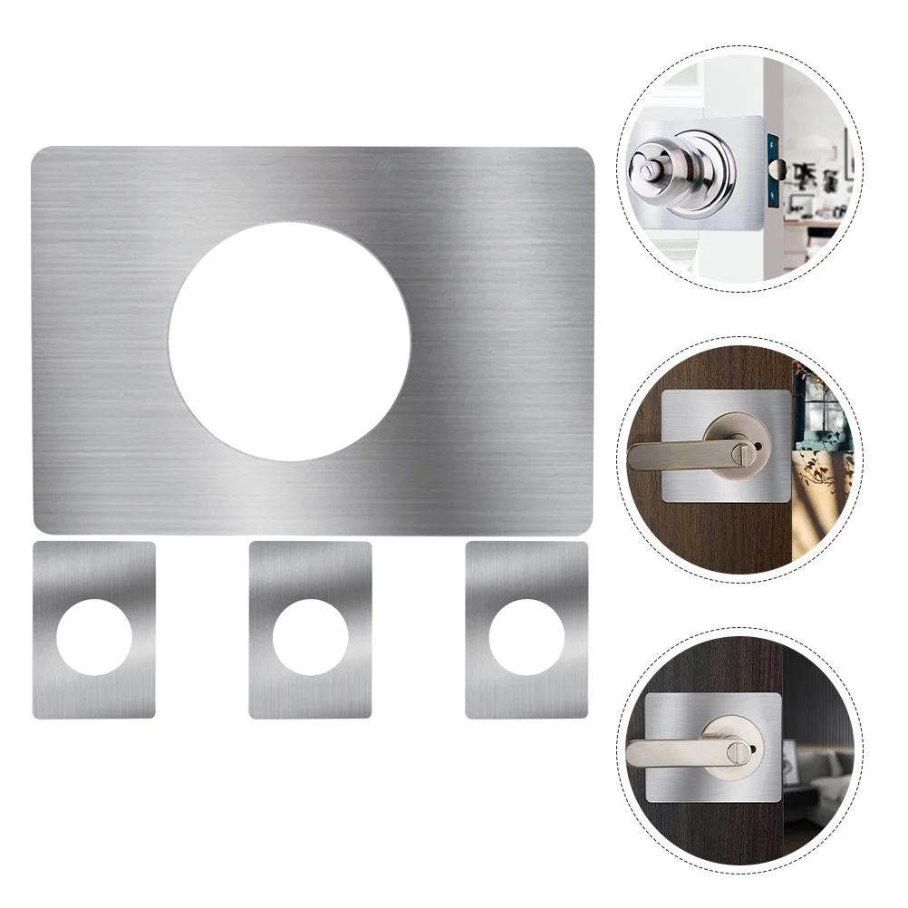 

4Pcs Door Reinforcement Plates Stainless Steel Deadbolt Cover Plate for Door Lock Repair Hole Filler Deadbolt Cover