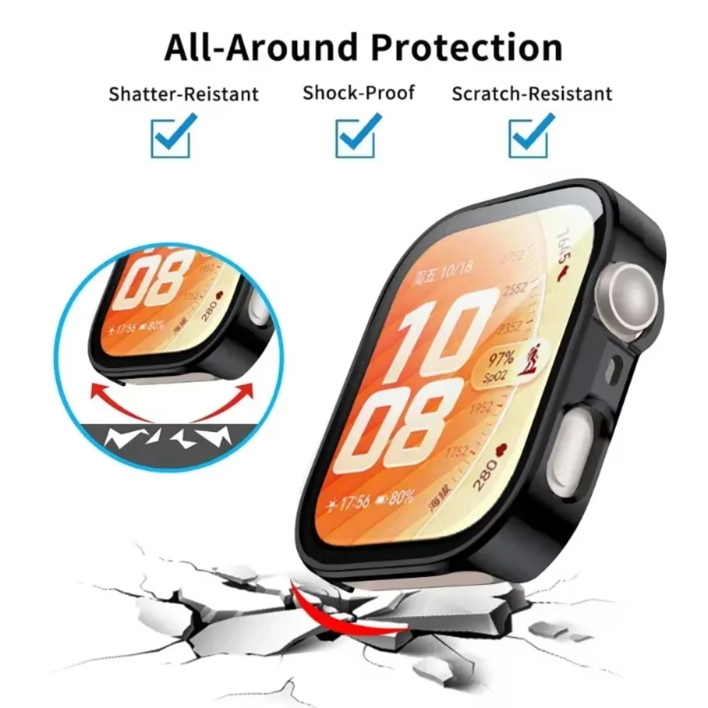 HD Clear Matte PC Full Cover Case With Built-in Glass For Huawei Watch Fit 4 4 Pro 5 5 Pro Anti Scratch Shockproof Bumper