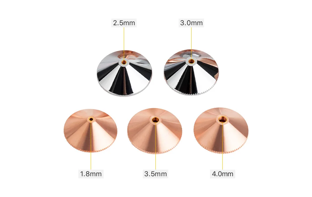 10 teile/satz D28 Laser Düse Einzelne Doppel Verchromte Schichten Kaliber 0,8-6,0mm für Precitec WSX Faser schneiden Kopf – Detail 8