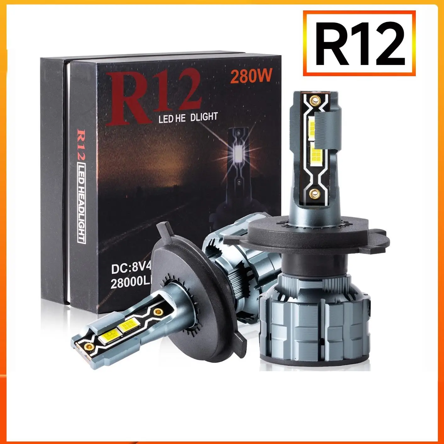 

Светодиодные лампы для фар XTG R12 H4 H7 с чипом 5570 CSP, H1 H8 H11 9005, светодиодные противотуманные фары 6000K 12V, Canbus без ошибок, Turbo Auto Headlight