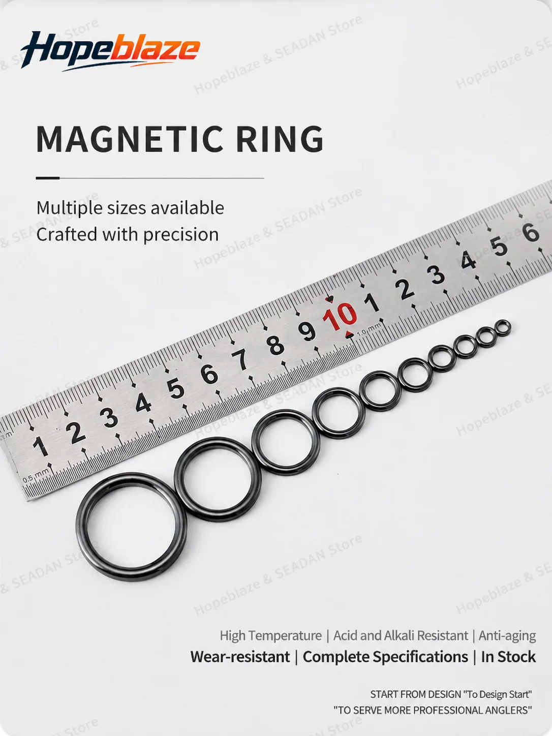 Hopeblaze 2/2.5/3/4/5/5.5/6/7/8# Black Titanium Oxide Ceramic Guide Ring for FUJI TZ Small Size Fishing Rod Ceramic Insert view 6
