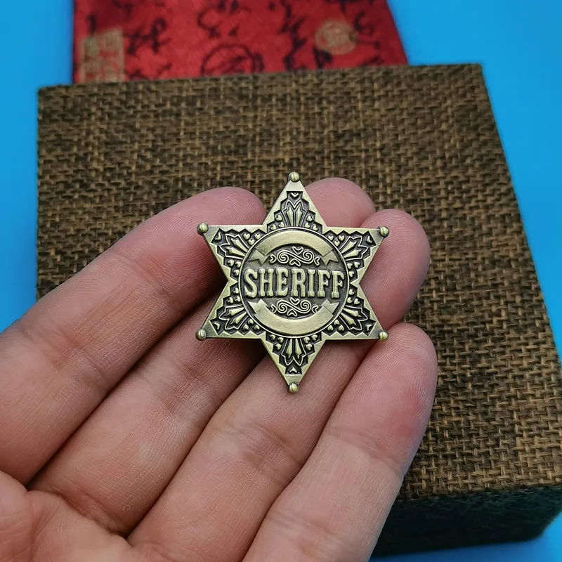 ستة وأشار ستار الشرطة بروش شريف شارة بروش سترة شارة دبوس للنساء الرجال التلبيب دبابيس مجوهرات اكسسوارات