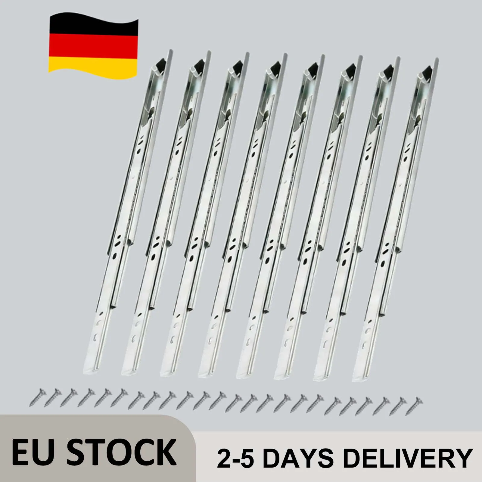 Silent Kugelschubladenführungsschiene 12~20-Zoll kaltgewalzte Stahlschubladenschiene 35mm breit, dreifache volle Verlängerung