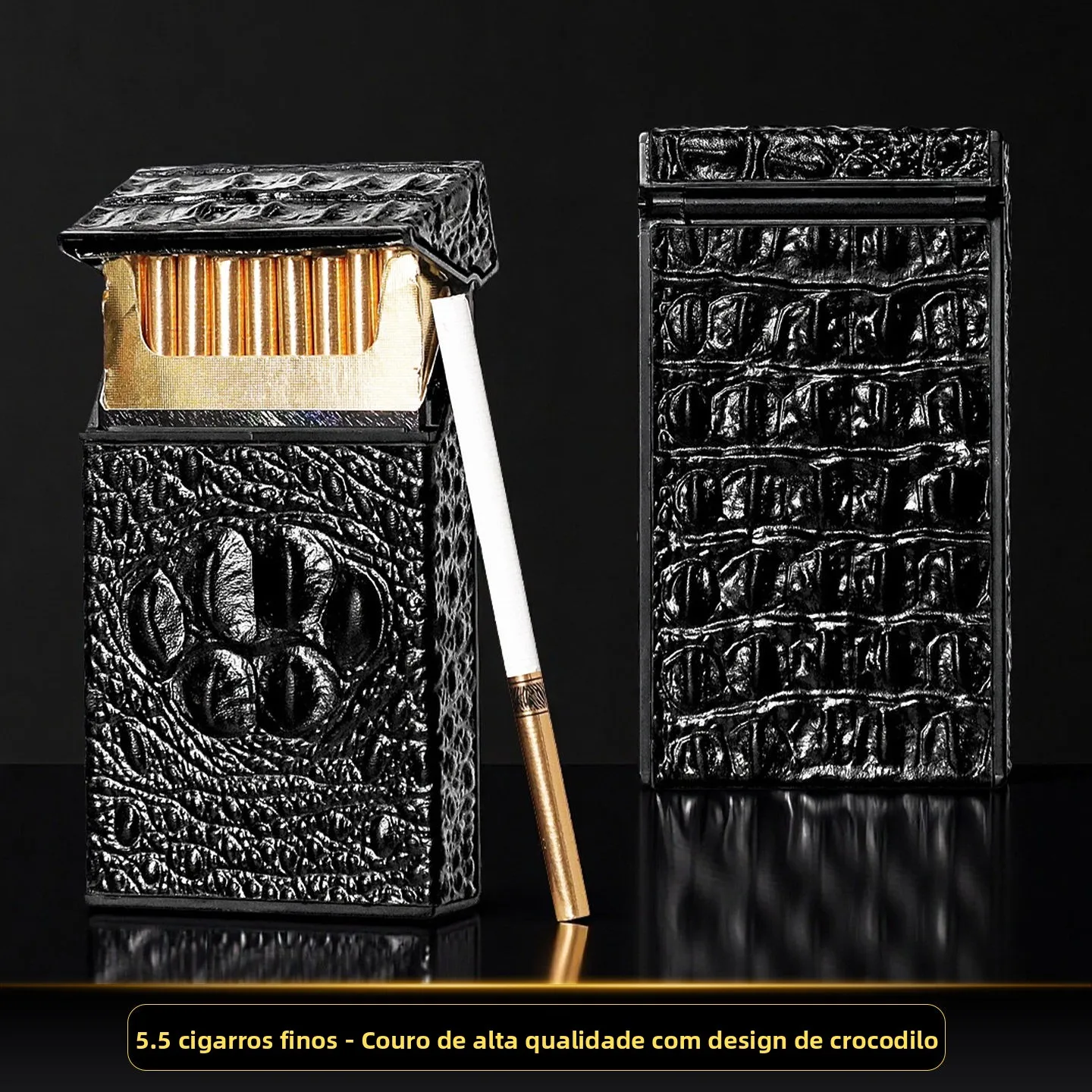 Etui-a-cigarettes-portable-pour-homme-en-cuir-de-qualite-superieure-motif-dos-de-crocodile-fin-pour-paquets-complets-special-epaisseur-moyenne-vide