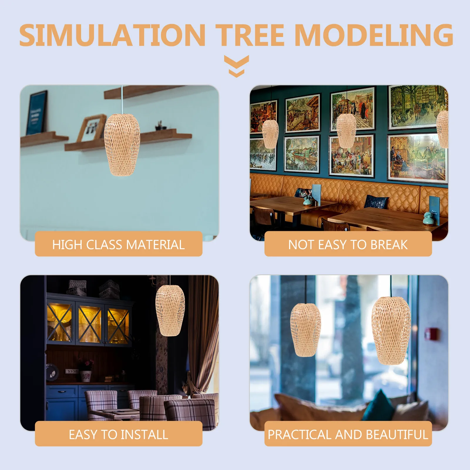 

1 шт. бамбуковый плетеный абажур в китайском стиле, декоративный чехол для потолочного светильника, для дома, столовой, кабинета, подвесной фонарь