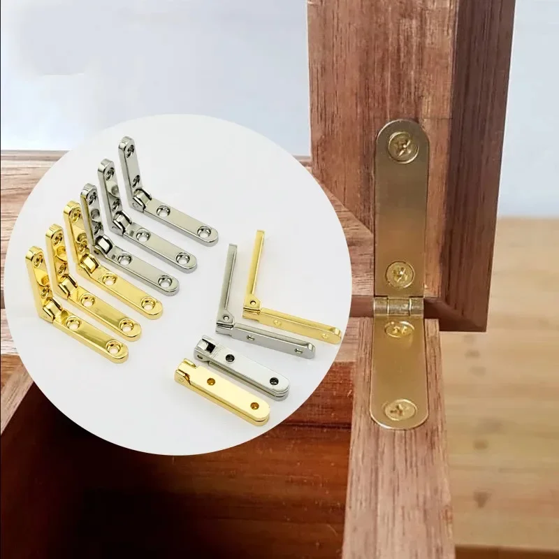 2pcs Zinc alloy furniture hinge mini bisagras L Support Spring Hinge for Jewelry Gift Wood Box Wine Case Connection hardware