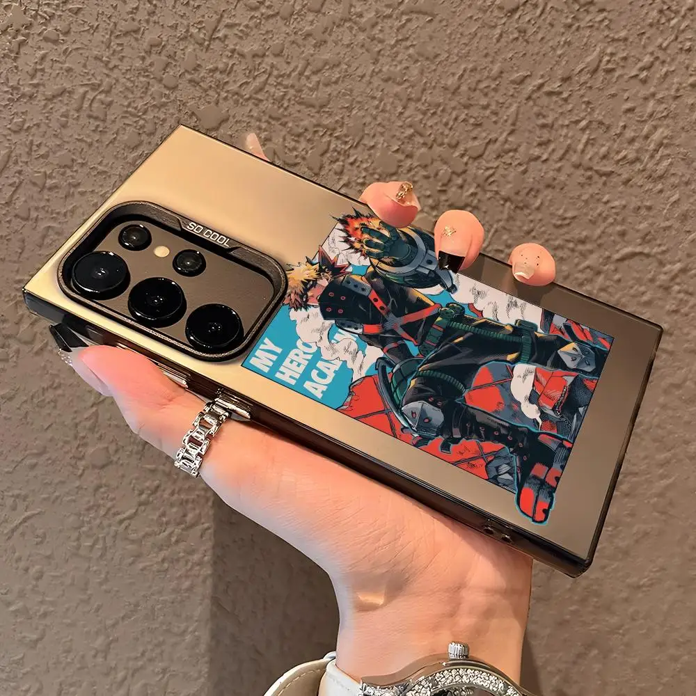 Anime B-Bakugo Katsuki Phone Case For Samsung Galaxy S25 Edge S24 S23 S22 S21 S20 Ultra Funda Silicone Silver Cover