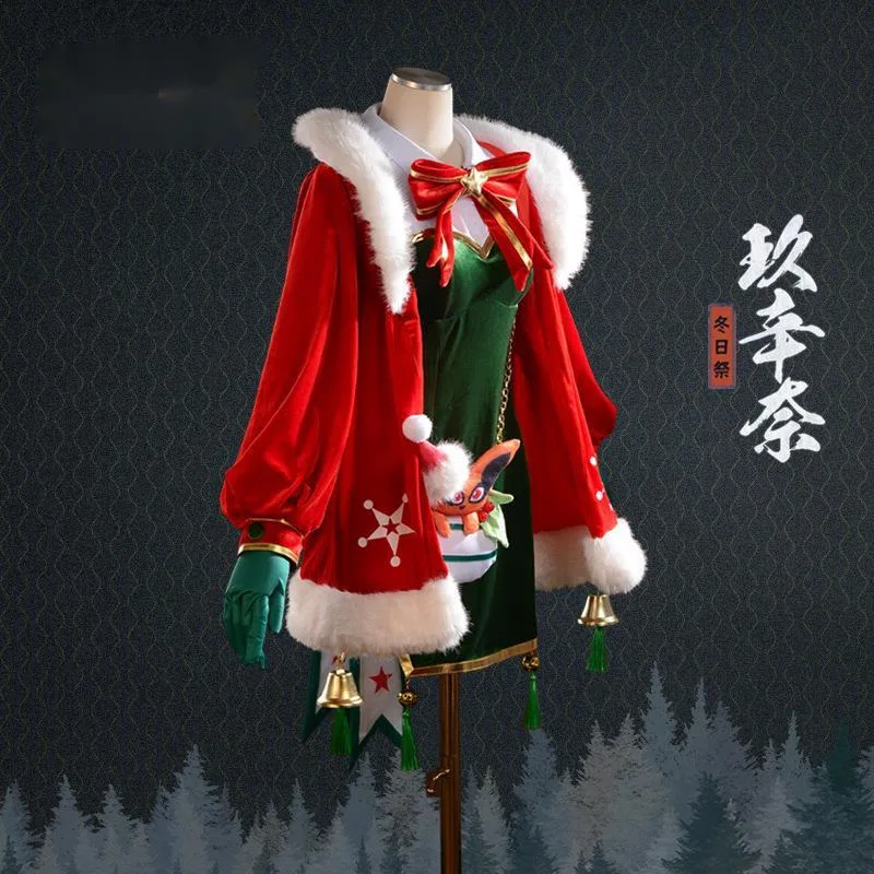 أنيمي تأثيري الشتاء Kyuhyosina تأثيري عيد الميلاد دور اللعب زي المعرض الهزلي غاسل فستان الأداء