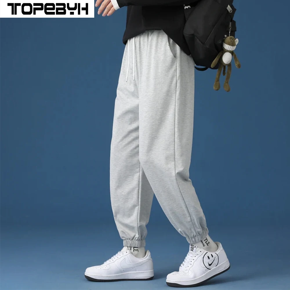 Trendy Sweatpants Loose Casual Sprot Pants  Student Tie-pants Nine-point Jogger Pants Trousers