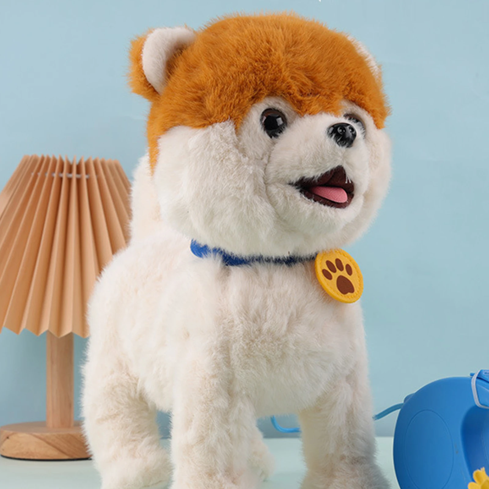 Simulación eléctrica de juguetes de peluche para cachorros, Robot interactivo para perros que camina, cola de ladrando, juguete para niños, regalo de cumpleaños para edades de 4 años en adelante