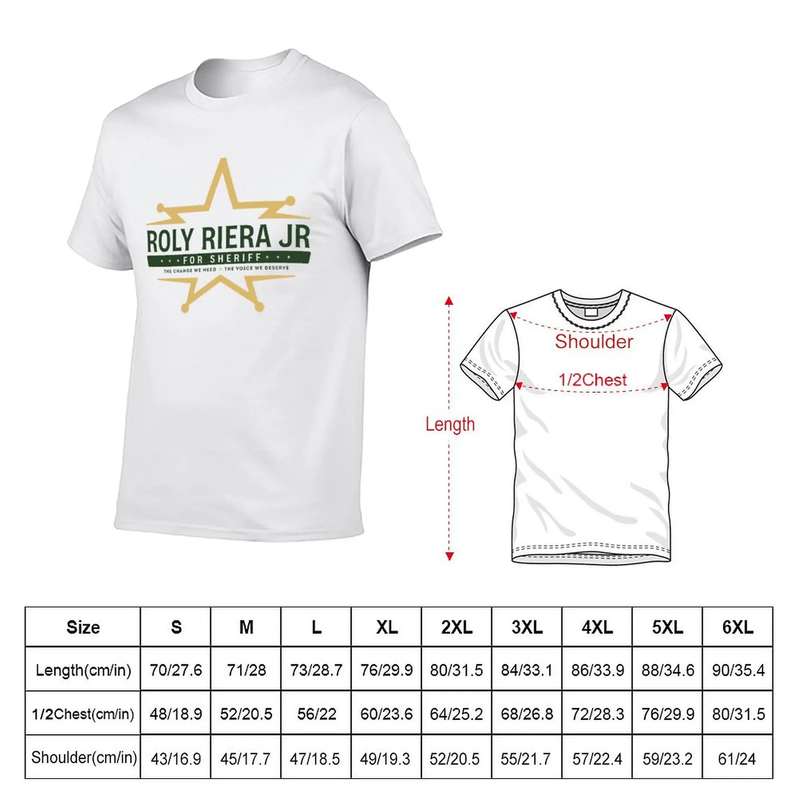 Roly Riera Jr for Sheriff T-Shirt Large Size Breathable Tee