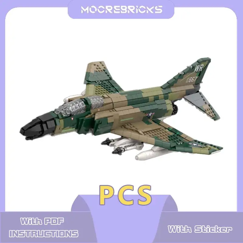 Modern fighter jets  F-4J Phantom II Building Blocks Air Force Combat Bomber Model Assembly Bricks Toy Set Collectible Gifts view 3