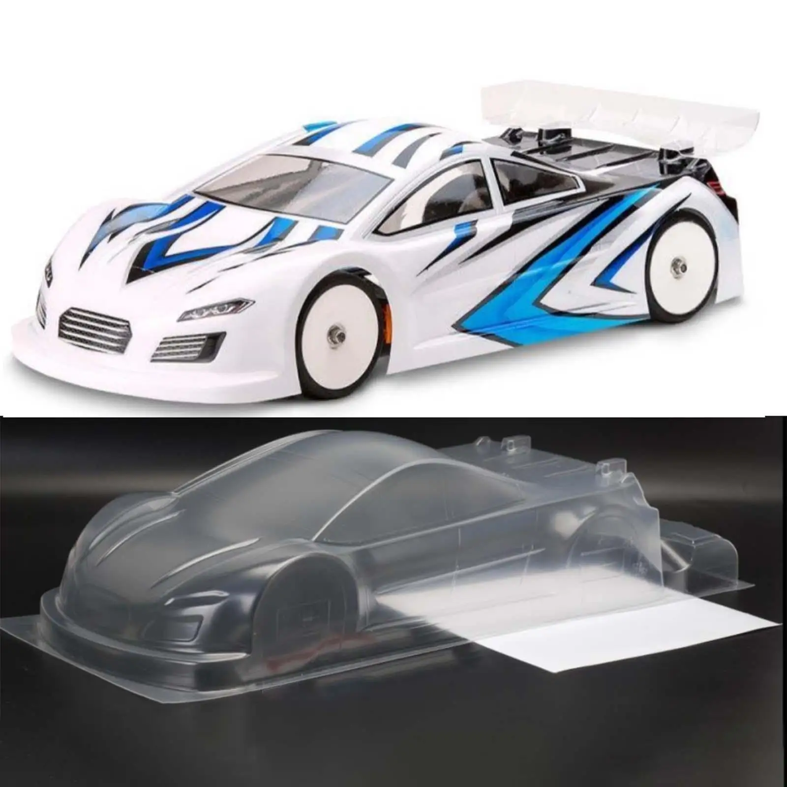 

Transparent Drift Body Shell Spare for 1:10 Scale RC Hobby Car Crawler
