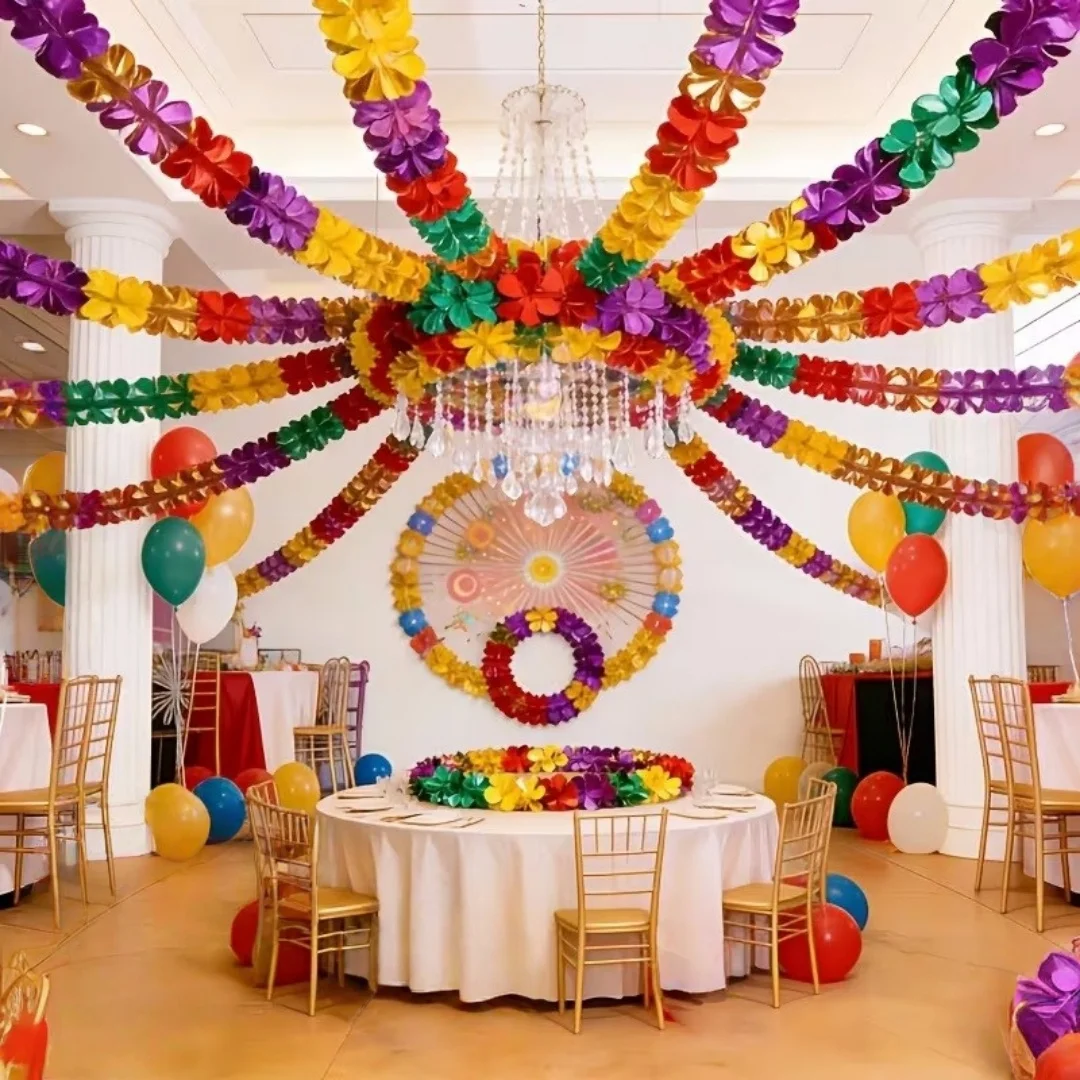 Plastic Ceiling Garlands,Are Decorated with Hanging Vortex and Various Colors,Perfect for Parties,Christmas, Weddings view 6