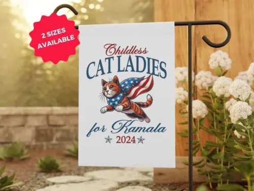 Kamala Harris Garden Flag, Childless Cat Lady Flag, President Election Flag