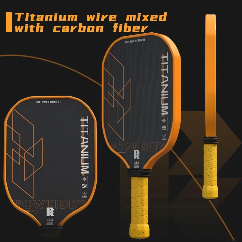 Pickleball مجداف التيتانيوم الألياف الكربون نسج الحرارة الضغط المتكاملة هجوم نوع المهنية مضرب 16mm PP العسل الأساسية!