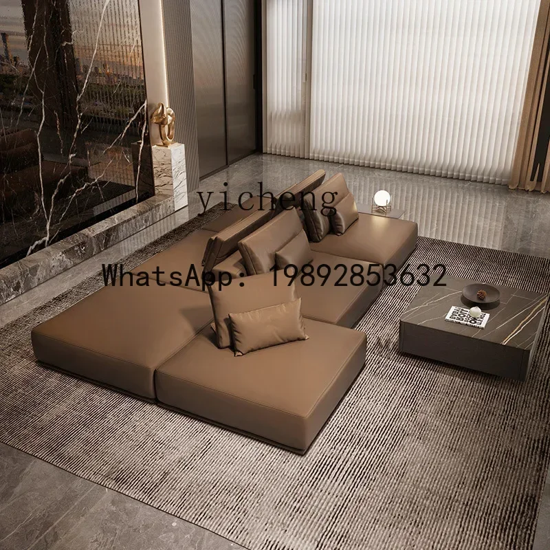 X2 double-sided island module sofa leather horizontal hall not against the wall  minimalism home decor
