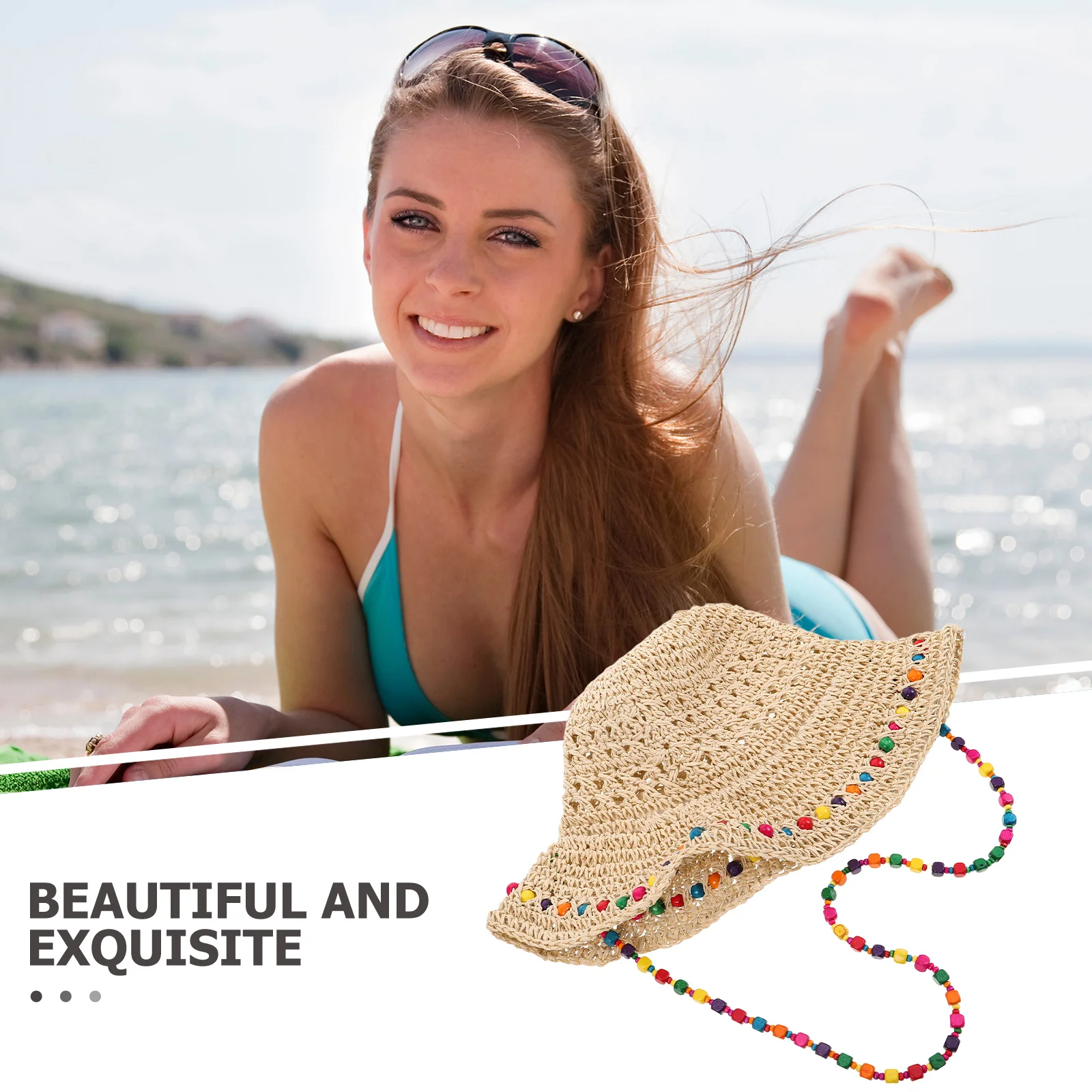 

Foldable Wide Brim Straw Sun Hat Women Stylish Summer Beach Hat Uv Protection Travel Accessory Bucket Design Hats for Women