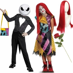 Halloween dzieci koszmar dzieci Cosplay dziewczyny ubierają Party Horro Sally Jack Skellington przed świętami kostium gotyckie ubrania