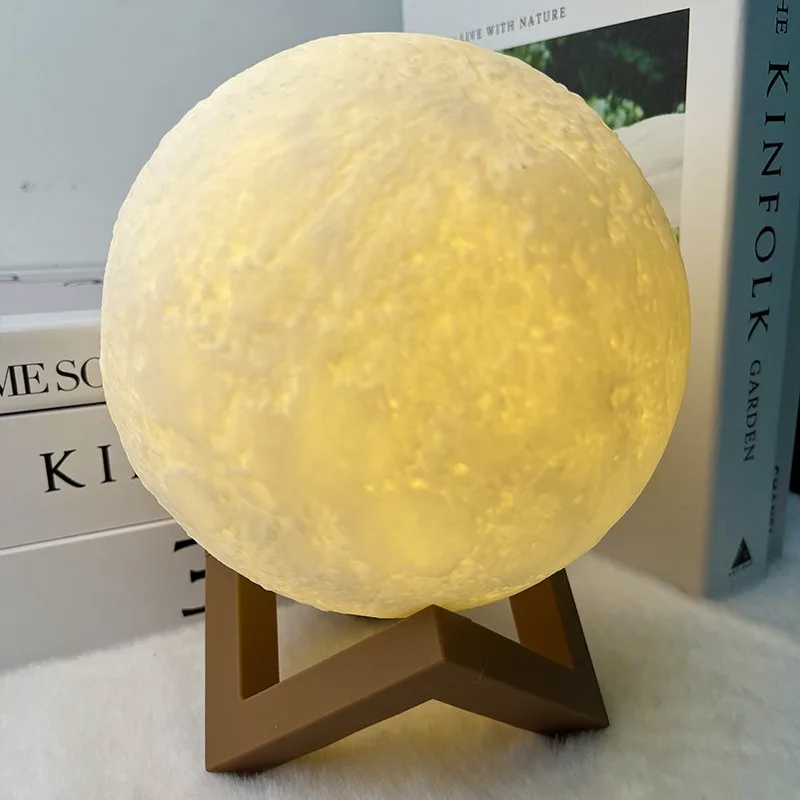 

3D Moon Lamp with 4.7 Inch Wooden Base 16Colors LED Night Light Mood Lighting for Home Decor Kid Birthday