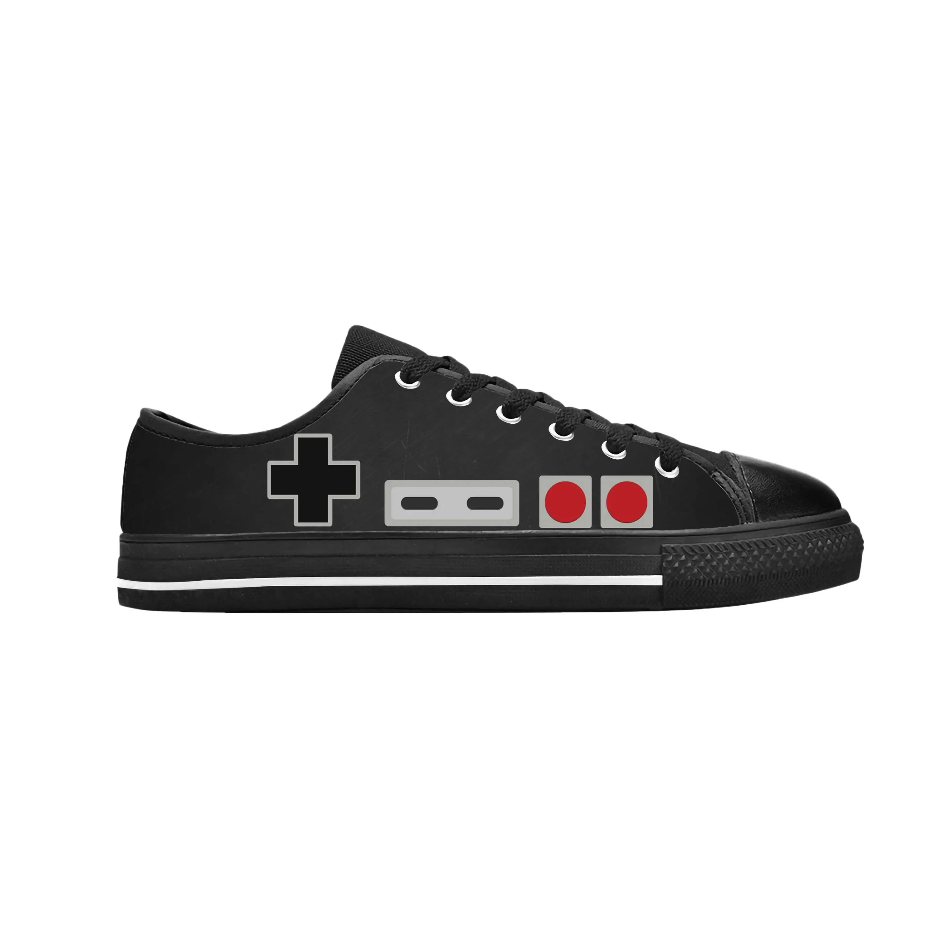 Sepatu kets pria wanita motif 3D, sepatu kain kasual kartun Anime Game Video Game nyaman bersirkulasi motif 3D