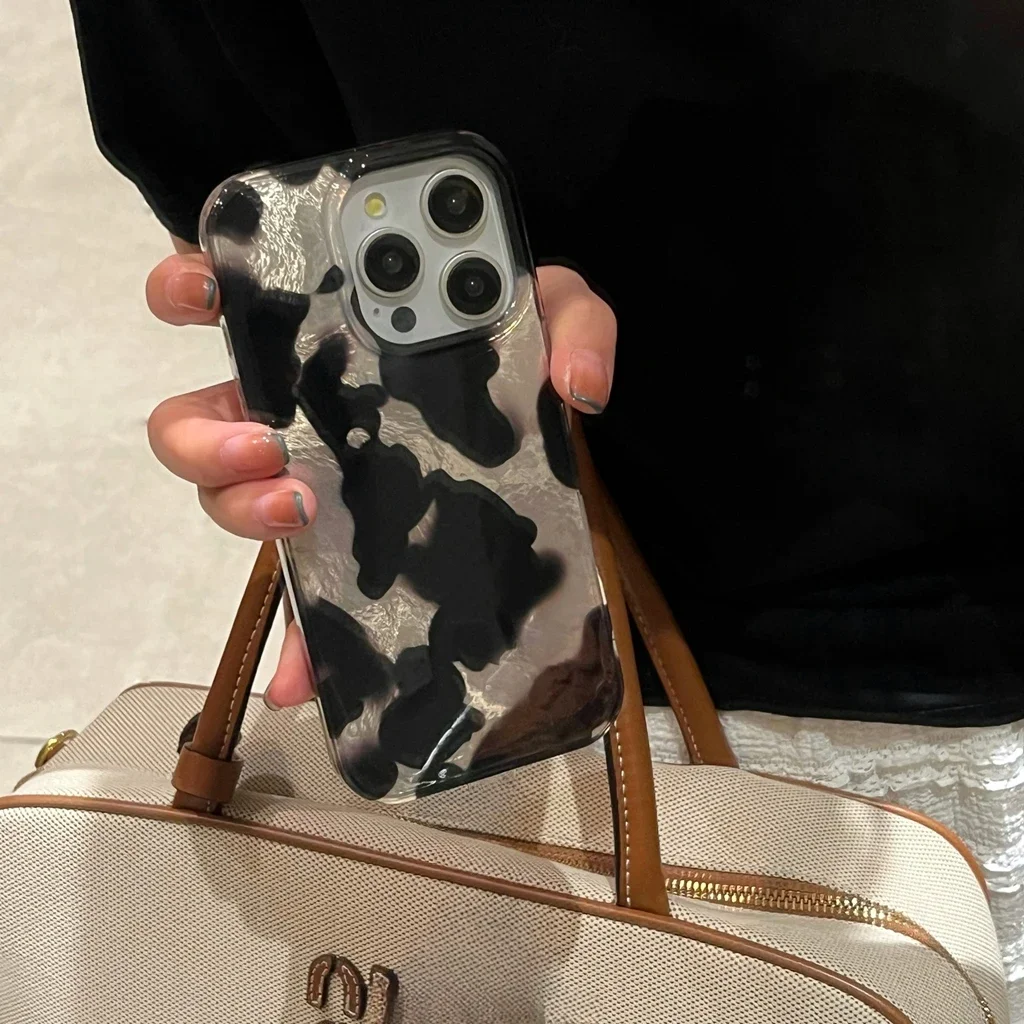 شاشة كاملة سوداء غير منتظمة هندسية اللون الاصطدام للصدمات واقية غطاء الهاتف آيفون 16 15 14 13 12 برو ماكس