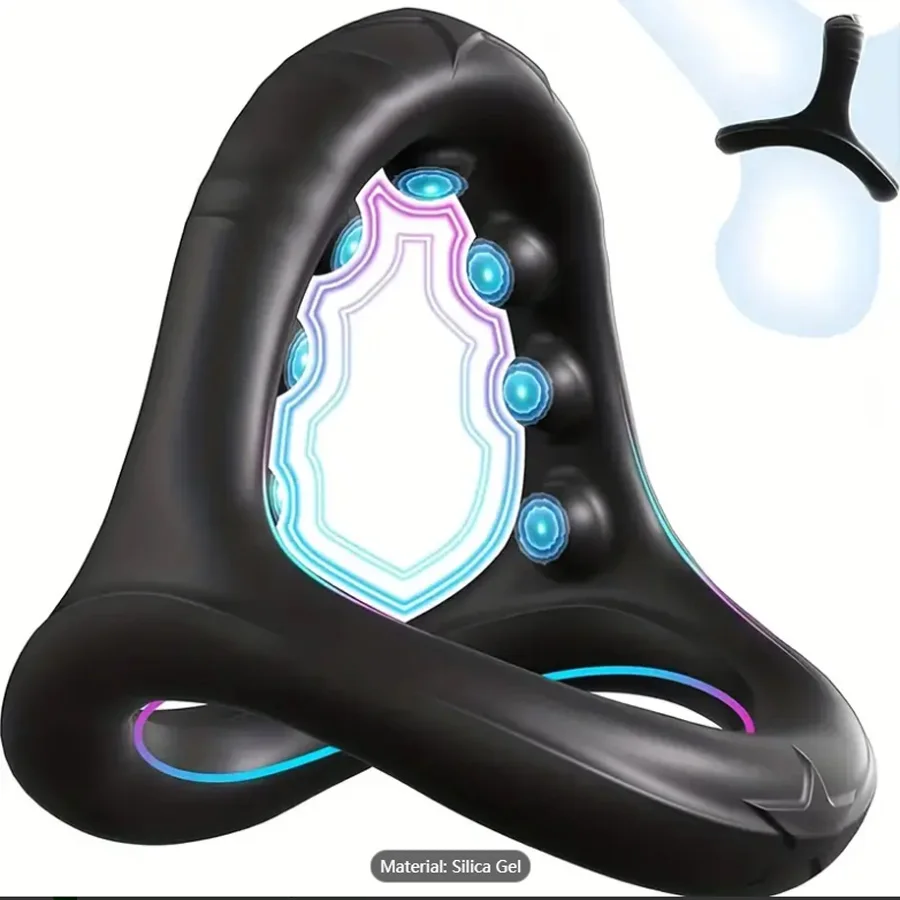 Silicone Penis Rings Cock Ring Erection Enhancing Triangular Penis Ring With Massage Beads Delayed Ejaculation Sex Toys For Men