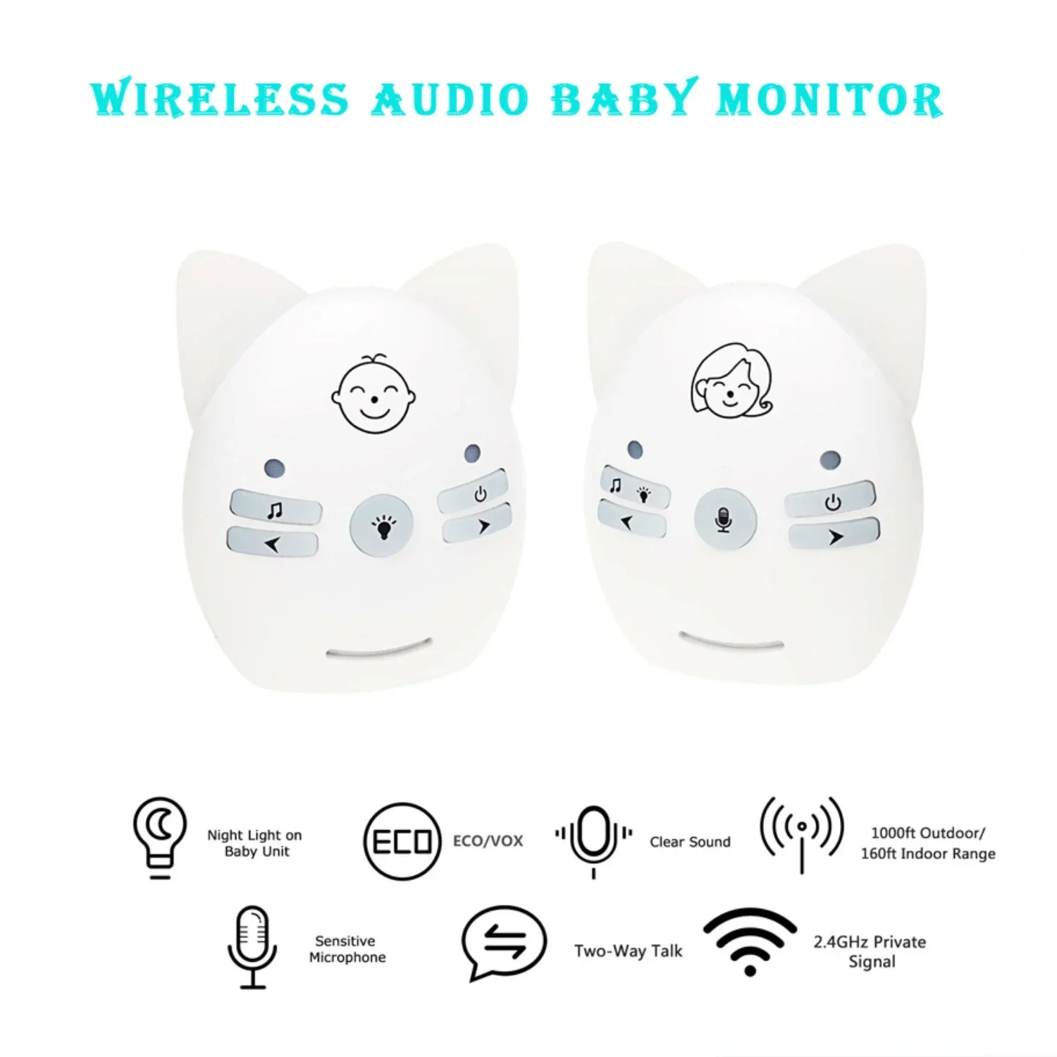 

V30 Smart Monitor Wireless Baby Monitor Baby Soothing Lullaby Voice Monitor Intercom Child Monitors Nanny monitoring devices