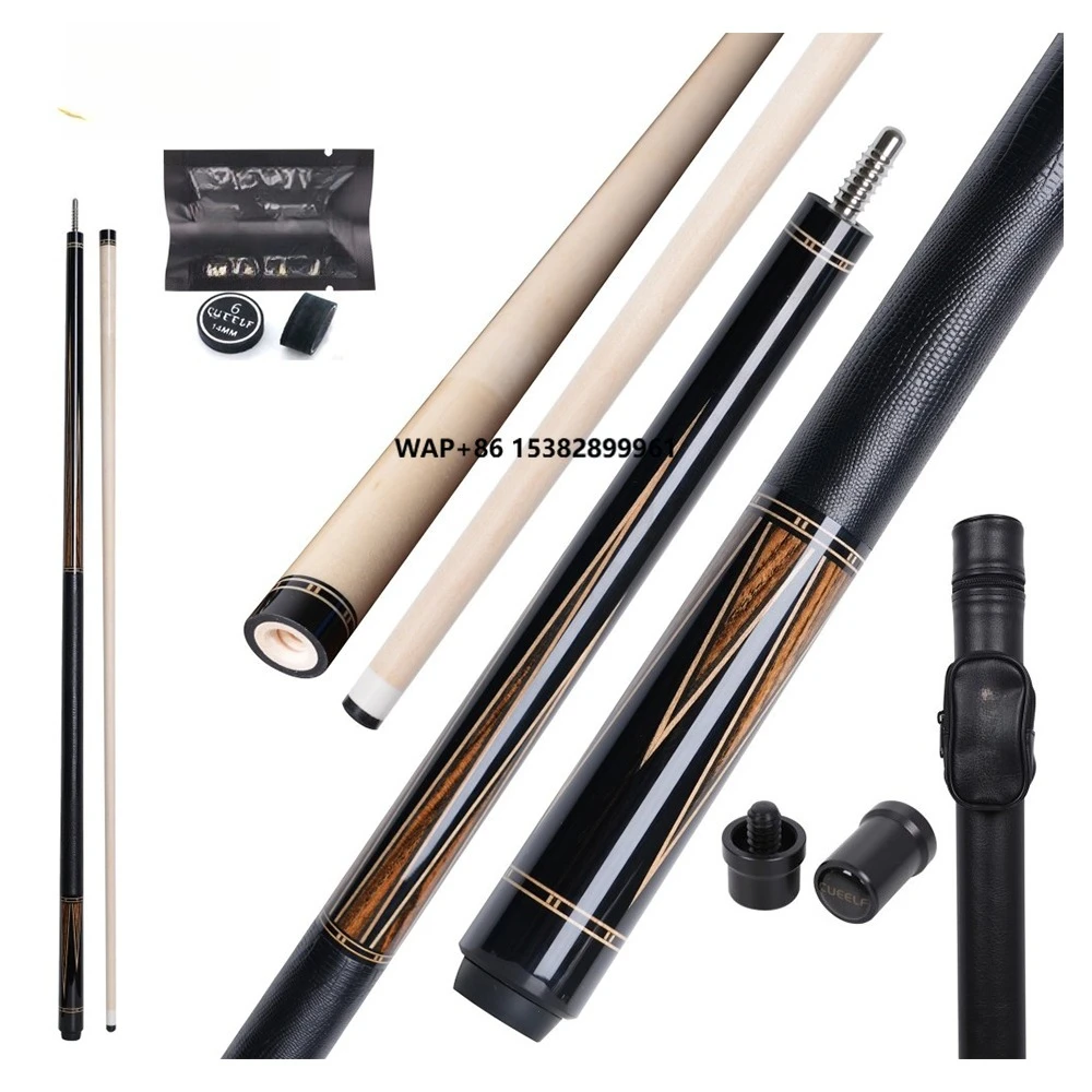 

Rayspeed Pool Cue 6 Pieces Inlay Wood Billiard Pool Cue Hard Maple Shaft 12.5mm Tip Size Radial Joint 1/2 Split Cue Bocote