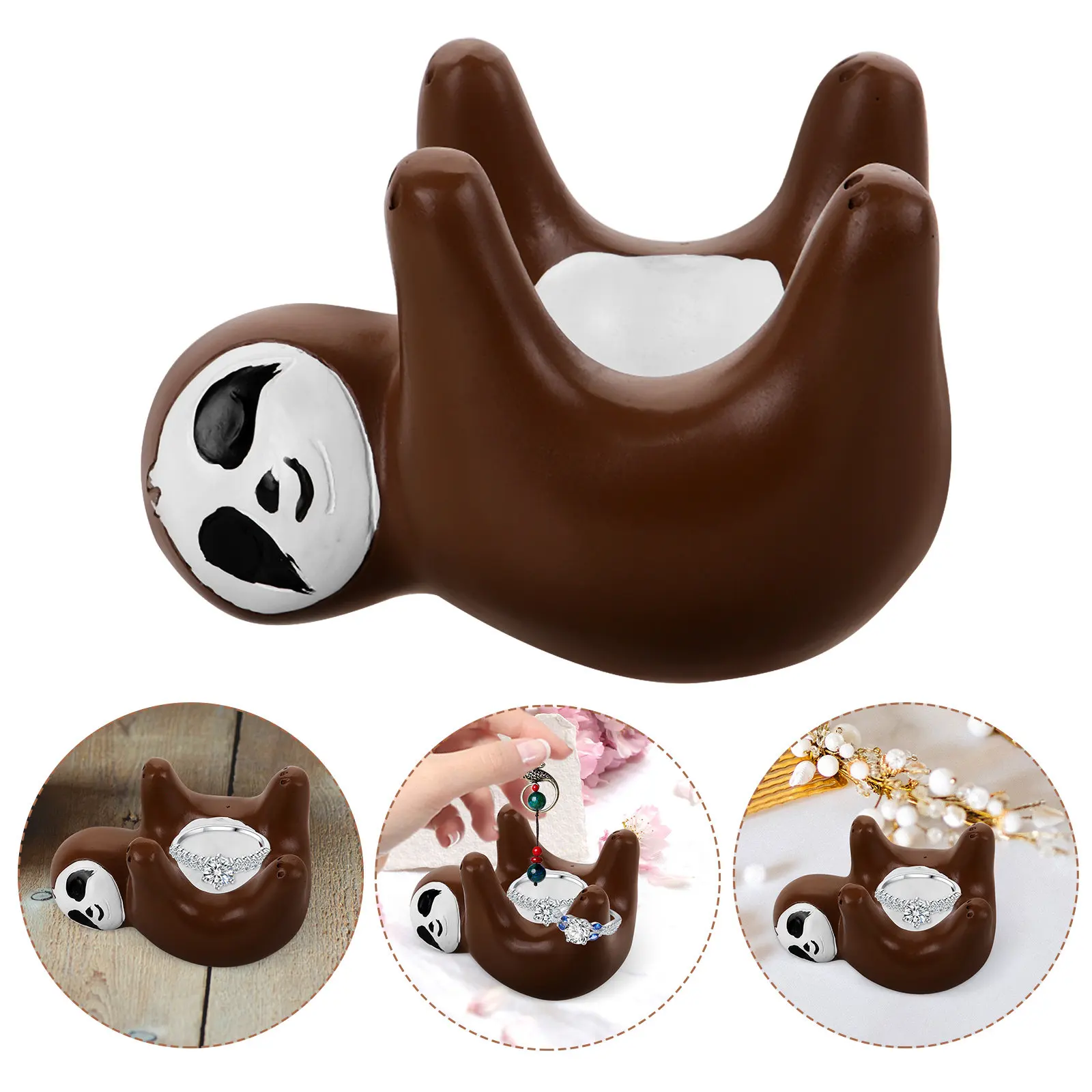 

Керамический держатель для колец в виде ленивца: очаровательный дизайн, многофункциональный органайзер для украшений (колец, браслетов, ожерелий) для стола и рабочего стола