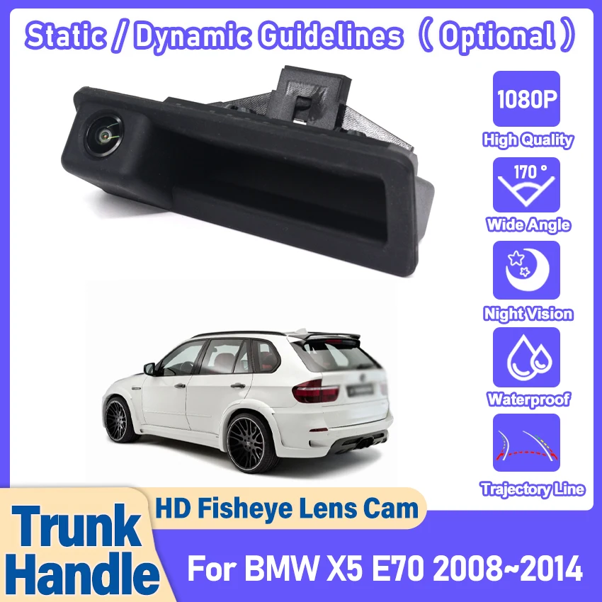 

Камера заднего вида с ручкой багажника для BMW X5 E70 2008 2009 2010 2011 2012 2013 2014 CCD камера ночного видения резервного парковки заднего вида