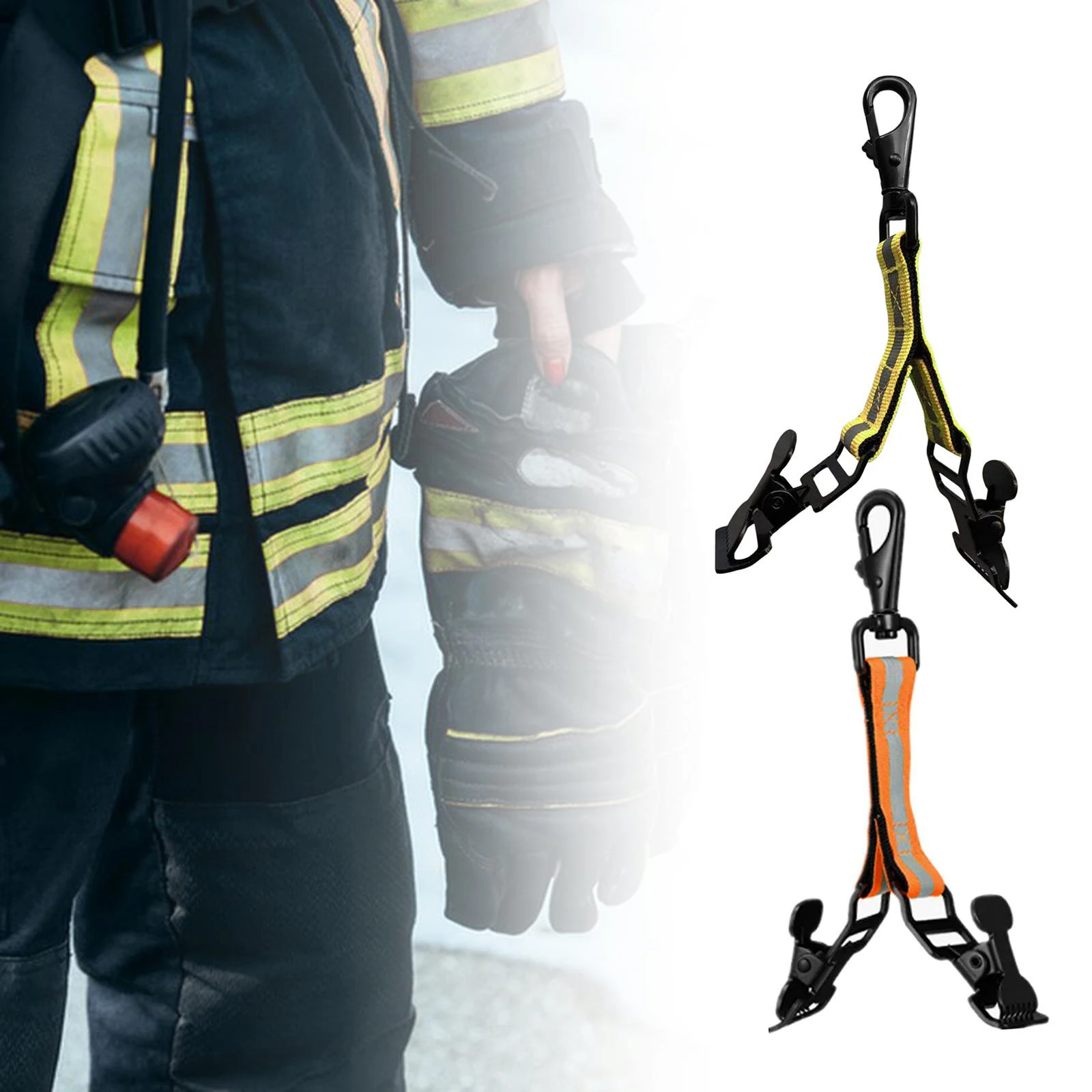 Firefighter Glove Strap Turnout Gear Nylon with Buckle Outdoor Tool Durable Work Glove Holder for Cold Weather Gloves Supplies