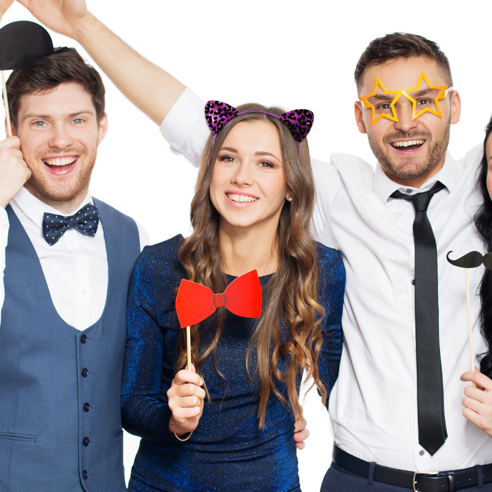 

4 шт., повязка для волос с кошачьими ушками, блестящая леопардовая повязка на голову для женщин, бал-маскарад, костюм для вечеринки, модные аксессуары для волос, удобные