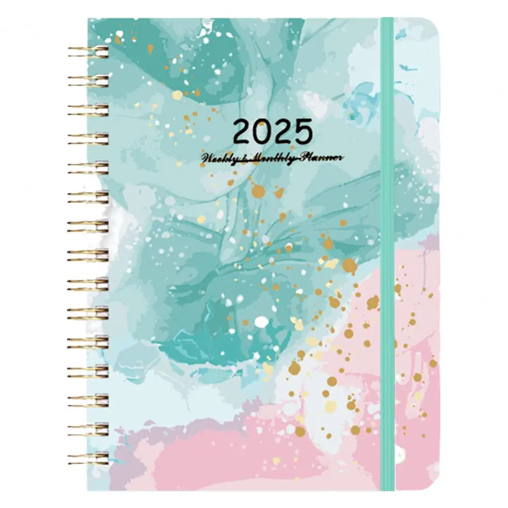 Cuaderno con estampado Floral, diario espacial, planificador A5 con banda elástica, semanal y mensual para oficina y organización