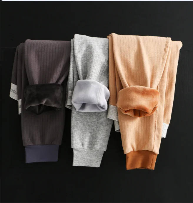 Men Fleece‑lined Thermal Long Johns, Mid‑thick Elastic Slim‑fit Winter Warm Base Layer Bottoms